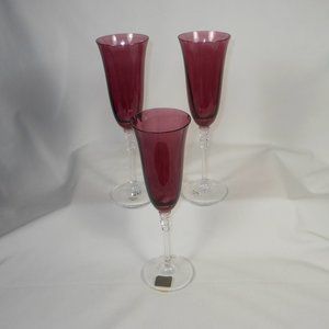 3 champagne flutes. Mikasa crystal